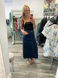 Mara Stretch Detail Denim Midi Skirt Sizes 10-20