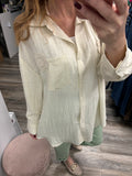 Maria Oversized Crochet Detailed Shirt Fits 10-18