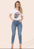 Liana Pearl and Diamante Detailed Jeans High Waisted Sizes 8-16