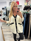 Carly Gold Button Knitted Cardigan Fits 10-18