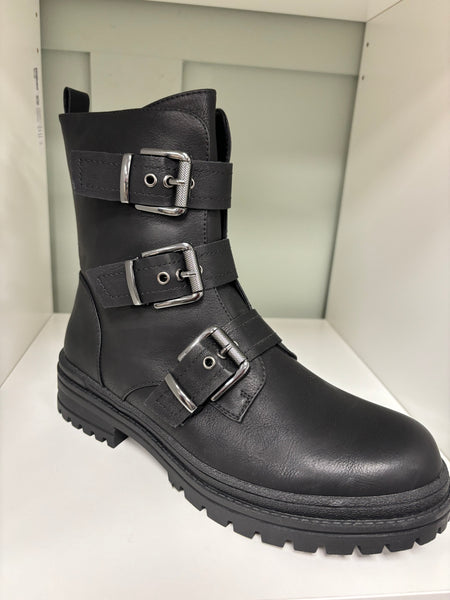 Kayla Buckled Detailed Boot Side Zip Fastening Sizes 3-8 Available