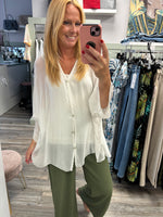 Camilla Mixed Silk Blouse Detachable Vest Fits 10-18/20