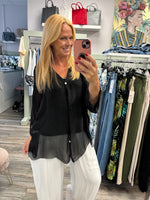 Camilla Mixed Silk Blouse Detachable Vest Fits 10-18/20