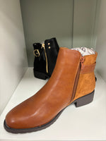 Shauna Faux Leather Boot Suede and Buckle Detail - Side Zip Fastening Sizes 3-8 Available