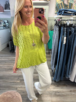 Flora Bubble Hem Knitted Necklace Top Fits 10-16