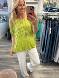 Flora Bubble Hem Knitted Necklace Top Fits 10-16