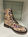 Helena Gold Floral Print Side Zipped Opening Boot Sizes 3-8 Available