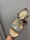 Cypriata Gold/Silver Diamante Wedge Sandal