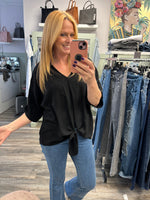 Amelie Tye Detailed V-Neck Blouse Fits 10-16