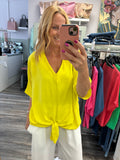 Amelie Tye Detailed V-Neck Blouse Fits 10-16