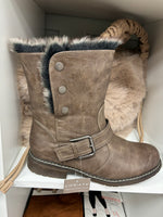 Lacey Fur Detailed Boot Press Stud Fastening Sizes 3-8 Available