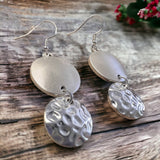 Dual Radiance Silver Double Circle Drop Earrings ER159S