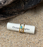 18ct Gold Plated Adjustable Turquoise Cage Ring