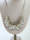 Silver Serenity: Elegance in Knots Statement Necklace NK377