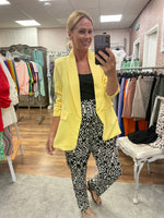 Ava Yellow Blazer Ruched Sleeve Size 8-16